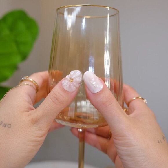 tipsy | Handmade Press On Nails | Squoval Short | Ivory Luxe | Off-White - Picture 11 of 14